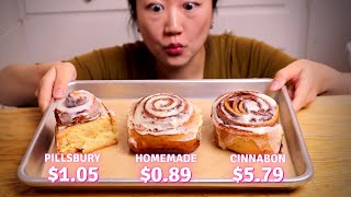 $0.89 Homemade CINNABON STYLE CINNAMON ROLL | Cinnabon Tase Test