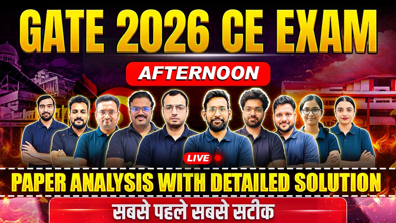 GATE 2026 CE Exam Analysis (Afternoon) | Paper Solution & Answer Key | Live 