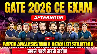 GATE 2026 CE Exam Analysis (Afternoon) | Paper Solution &amp; Answer Key | Live #infinityzone
