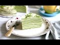MATCHA CREPE CAKE recipe - Cách làm bánh CREPE TRÀ XANH NGÀN LỚP (How to make mille crepe)