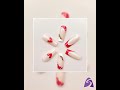 Red &amp; White Heart Press On Nails – Long Square Design