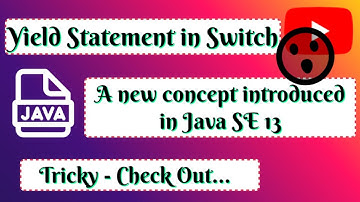 "yield" KeyWord - Switch Statement - JAVA.