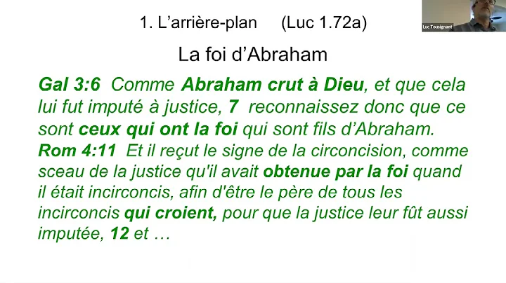 Le cantique du salut- Lalliance abrahamique.  Luc ...