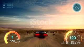 3d fake Video Game. Gameplay screen. Racing simulation on modern gaming computer. stock video screenshot 1