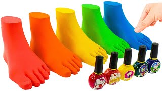 Video satisfactorio | Cómo hacer un pie de arcoíris con cortes de arena cinéticos ASMR l Soft Sand B