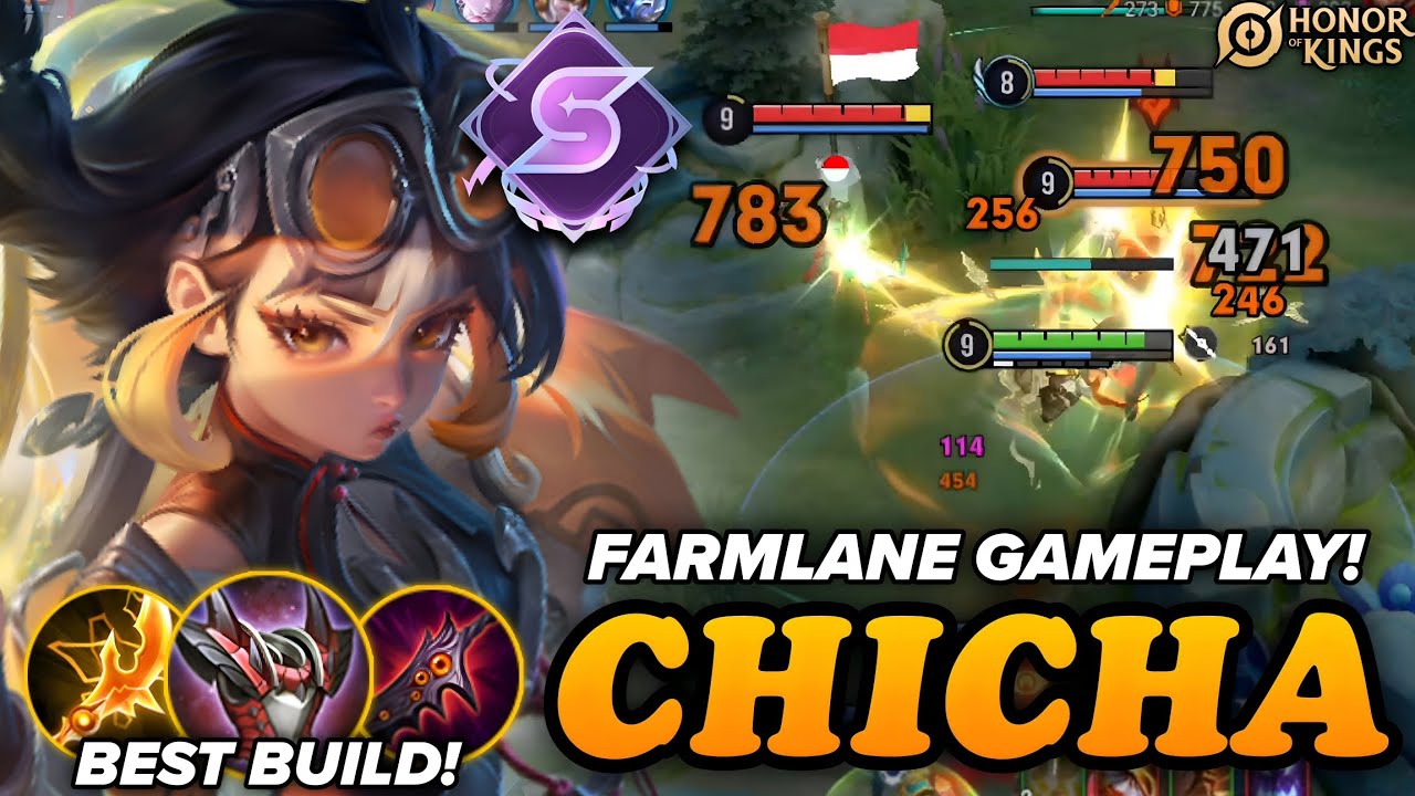CHICHA IN FARM LANE SOLO RANK GRANDMASTER GAMEPLAY! | CHICHA BUILD & ARCANA - HONOR OF KINGS