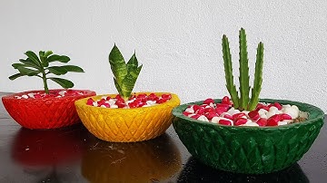 Sáng Tạo Chậu Hoa Để bàn Từ Rổ Nhựa Và Xi Măng vừa dễ vừa đẹp Cho Ngồi Nhà Thêm Xinh | Creation VDA