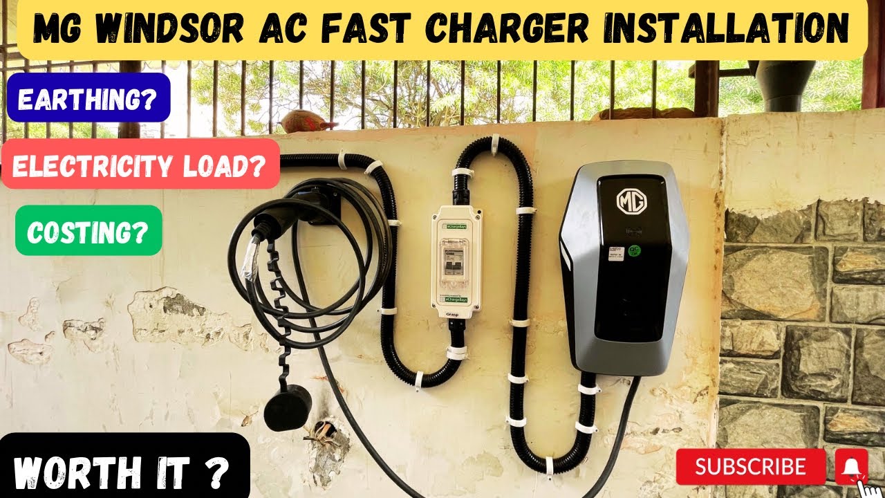 MG Windsor 2025 Fast Charger Home Fitting | 7.4kw Charger installation full details ✅