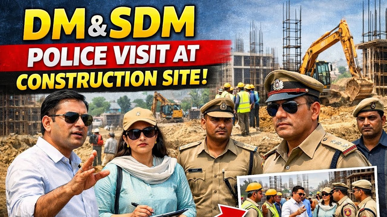 DM–SDM aur Police ka achanak visit 🚨Construction site par chal rahi hai strict checking 👷‍♂️🏗️