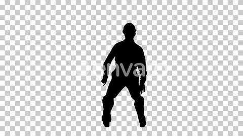 Silhouette Construction worker in helmet dancing, Alpha Channel | Motion Graphics - Envato elements