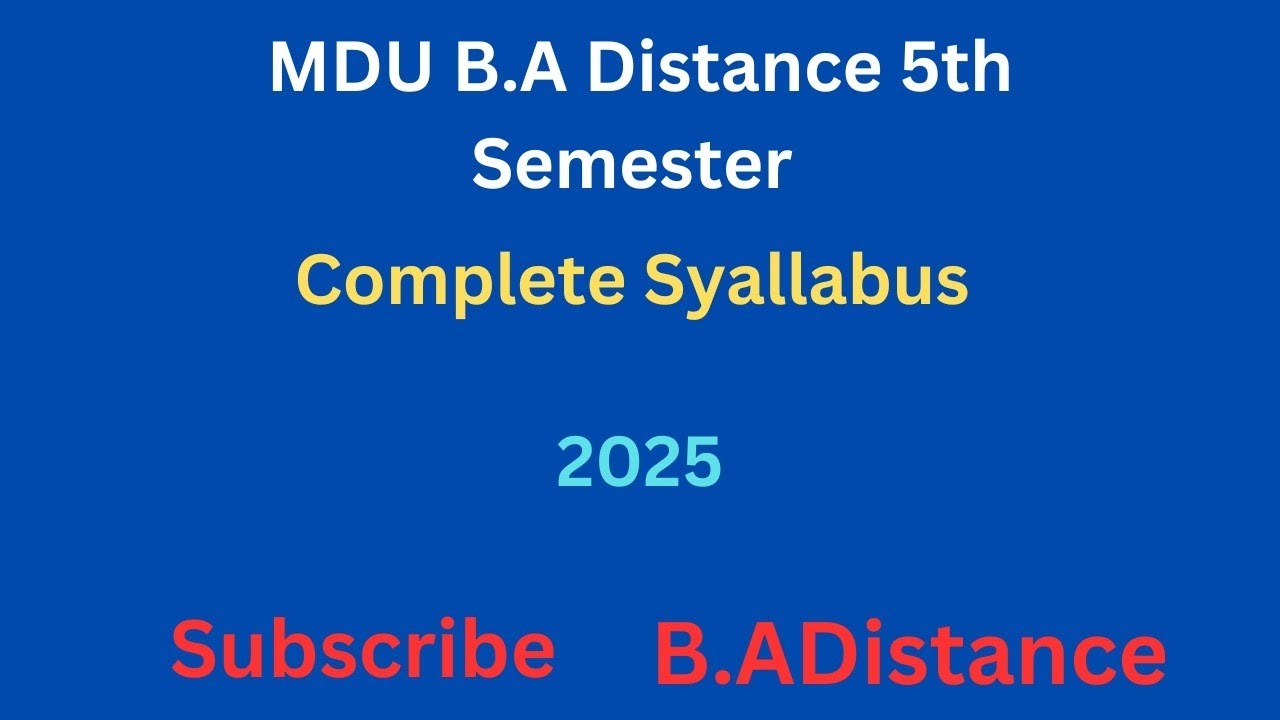 MDU B.A 5th Semester Syllabus😱😱 Out! | Distance Students Must Watch🤫🫣🫣🧐🧐