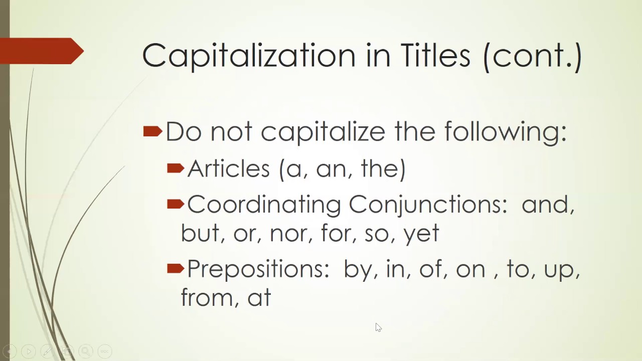 Capitalization and Numbers YouTube