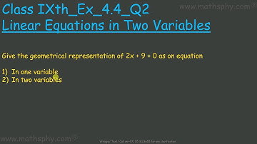 Linear Equations BASIC CONCEPTS Class 9, LINEAR EQUATIONS CLASS 9 EX 4.4 Q2 NCERT