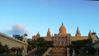 Barcelona Timelapse - Palau Nacional Barcelona - Spain