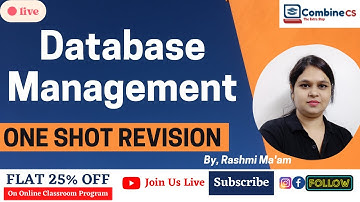 DBMS Marathon | GATE EXAM | UGC NET JRF | ONE SHOT VIDEO | CombineCS | Rashmi Ma