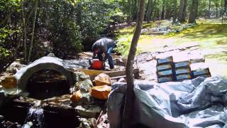 Make a arch stone bridge with landscape wall bricks.