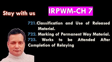 IRPWM CH 7| Lecture 8| PARA 721 TO 723 |#ertrivendrakumar