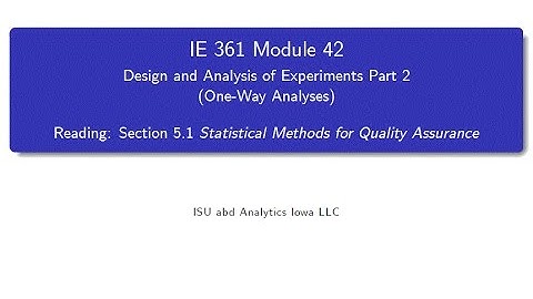 Statistical Process Improvement Module 42