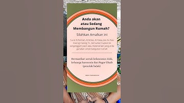 Amalan ketika membangun RUMAH