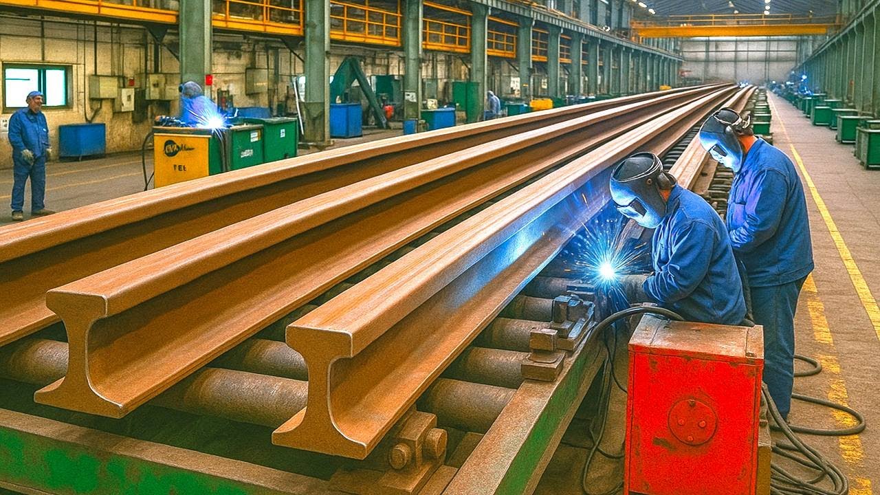 COMMENT sont FABRIQUÉS des MILLIONS de RAILS pour TRAINS 🚂 | PROCESSUS INDUSTRIEL 🏭