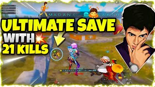 Ultimate Save with 21 Kills #bgmi  #bgmilive  #madanop  #madan  #bts