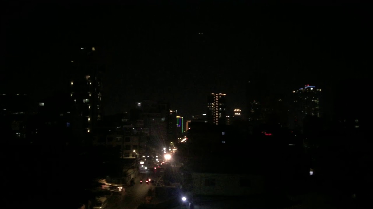 Phnom Penh at night from my apartment - YouTube