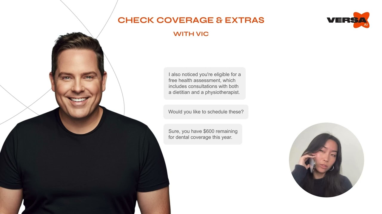 VERSA AI | Check your coverage with Vic | Health Insurance Agent Demo | Team VERSA