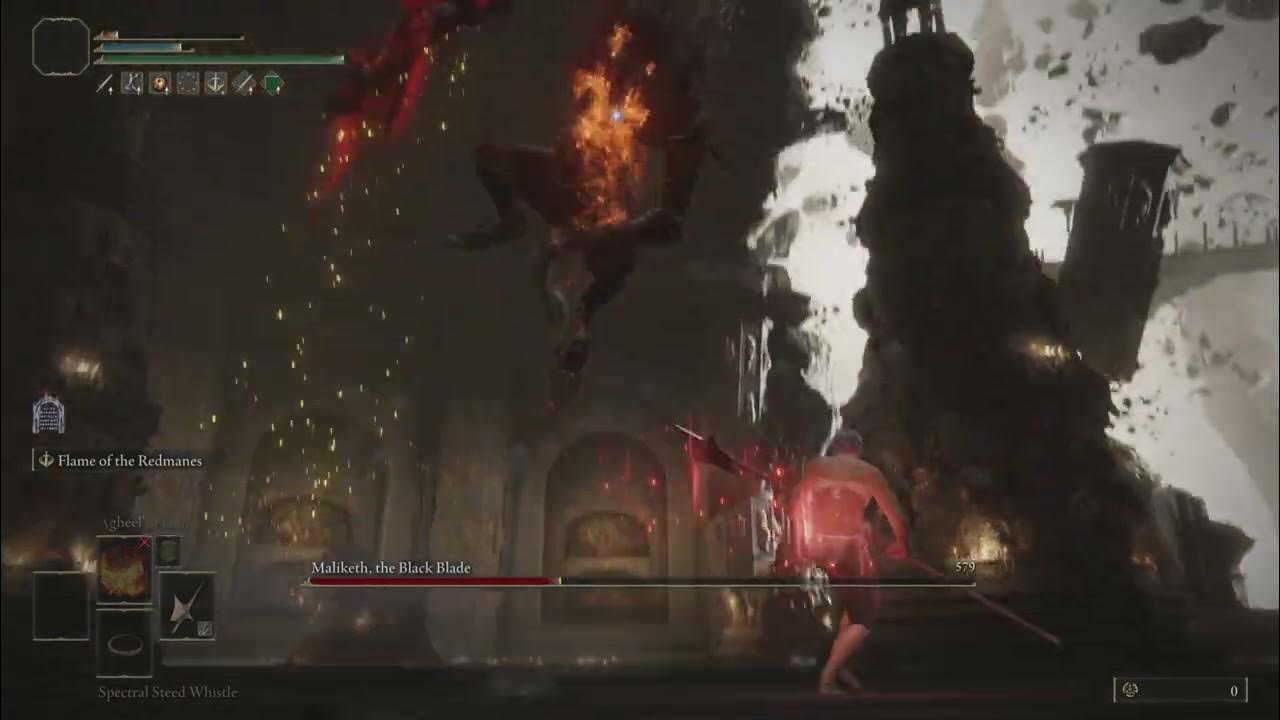 Elden RingMaliketh the Black blade rl1 kill (flame of the redmane cheese) YouTube