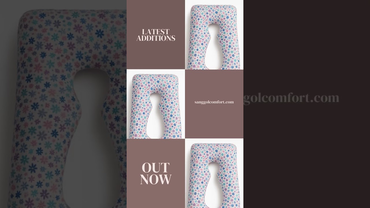 U Shaped Pregnancy Pillow – Full Body Support in Pink & Daisies