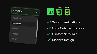 Advanced Custom Dropdown Menu Design | HTML, CSS, JavaScript