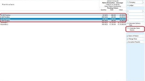 Auto Delivery Note / Sales Voucher From Pending Sales Order Summary In Tally Prime Software