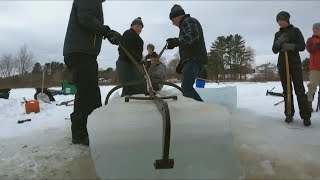 Students learn how to ice harvest