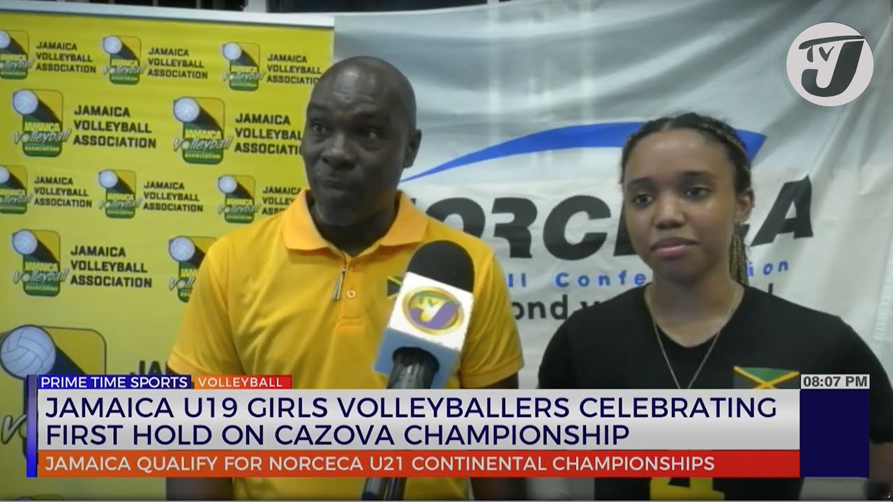 Jamaica U19 Girls Volleyballers Celebrating 1st hold on CAZOVA ...