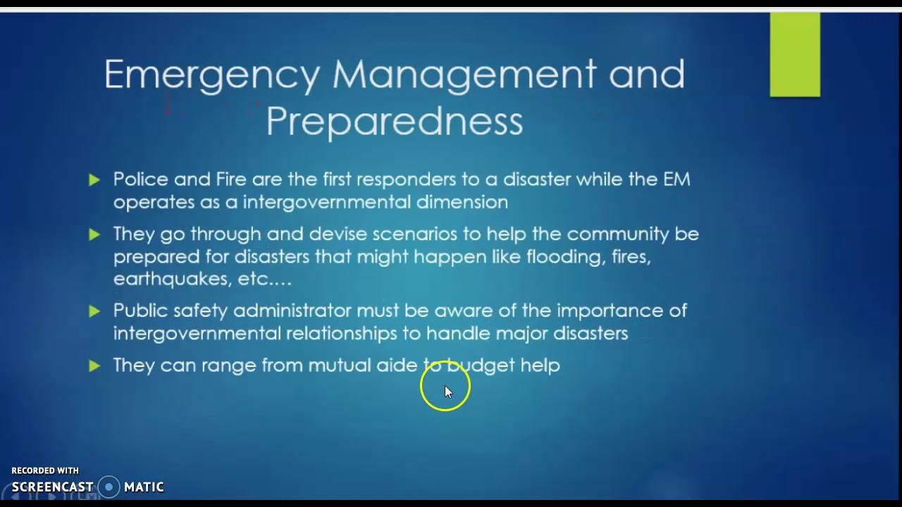 Approaches to Emergency Management & Public Safety