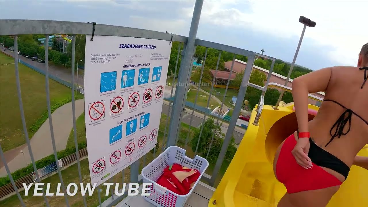 Yellow Tube WaterSlide at HungaroSpa Waterpark, Hungary