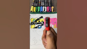 One Drawing But 4 Different Styles! Pt. 2 With Posca #shorts #best #new #posca #markers #trending