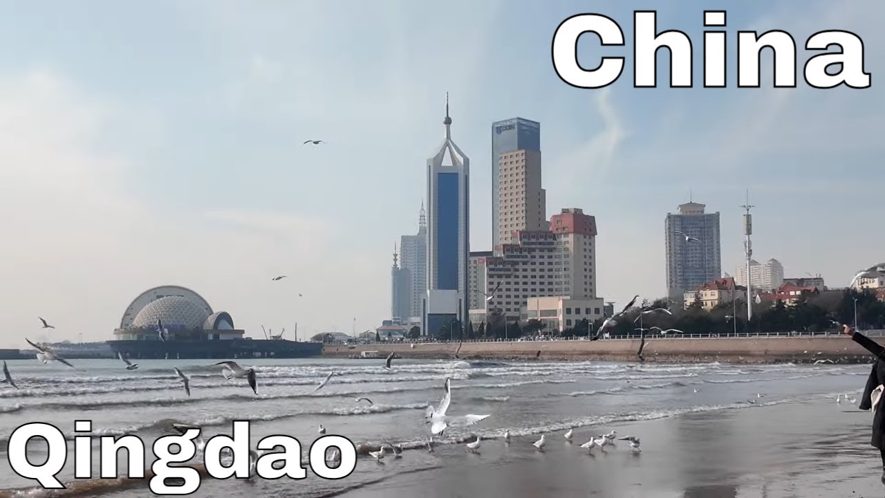 4K Китай 2024｜ Город Циндао, прибрежный город в Китае, там производят пиво Tsingtao