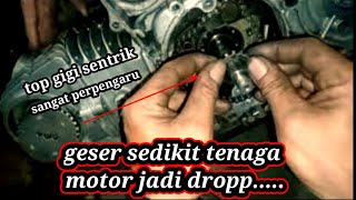 cara geser gigi sentrik dengan alat apa adany begini.