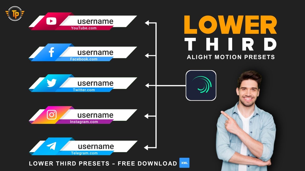 Free Animated Lower Third Template For Alight Motion Lower Third