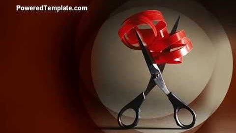 Ribbon And Scissors PowerPoint Template by PoweredTemplate.com