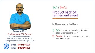 Product backlog refinement event