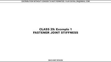 Machine Design Class 29 Fastener Joints Stiffness Example 1