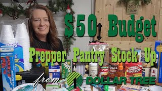 $50 Budget Prepper Pantry Stock Up from Dollar Tree