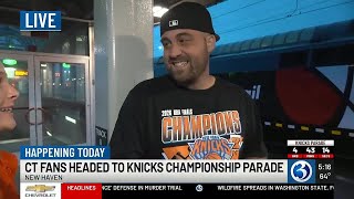 Fans board early trains for Knicks parade