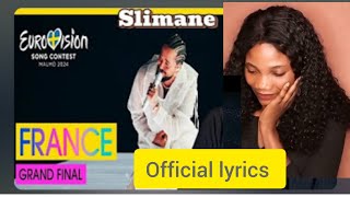 Slimane - Mon Amour (LIVE) | Lyrics | France 🇫🇷 | Grand Final | Eurovision 2024reaction