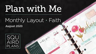 Plan with Me :: August Pink & Teal Setup :: Happy Planner Monthly Layout :: Squaird Plans :: 2020