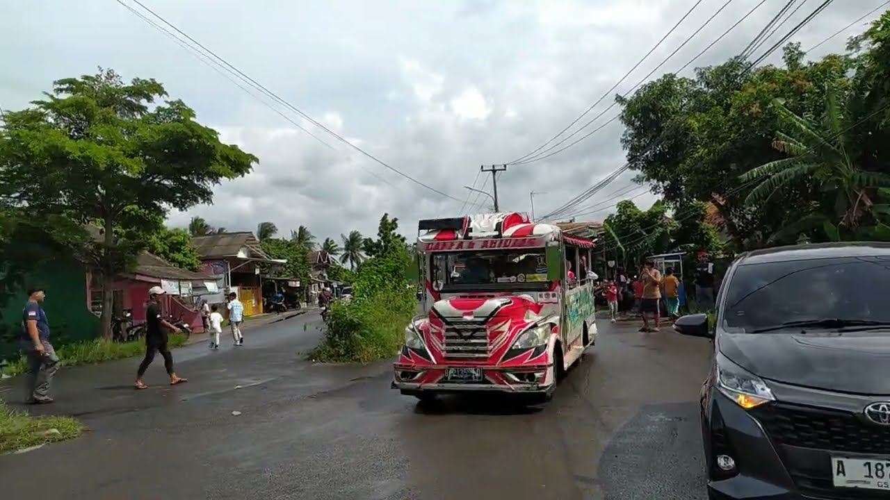 Hunting bus rame & full Basuri di tikungan Banten, Basuri 9 corong 28 Januari 2025 #bus #basuri