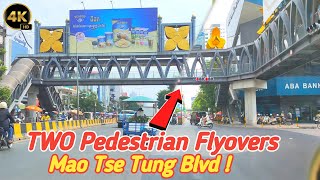 Mao Tse Tung Blvd has TWO pedestrian flyovers! One near Deum Kor Market & Santhor Muk Primary School