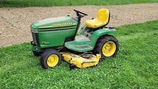 John deere GT235 oil change, replacing leaking fuel line and air filter