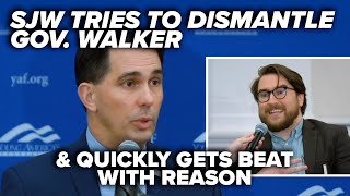 SJW tries to dismantle Gov. Walker & quickly gets beat with reason